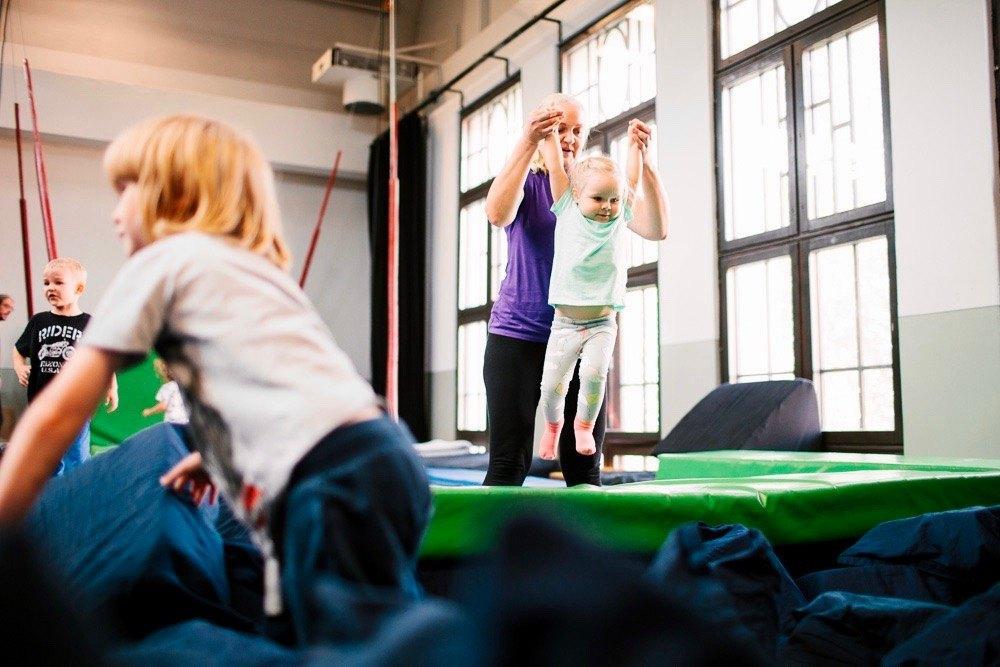 People in Circus Helsinki's premises.
