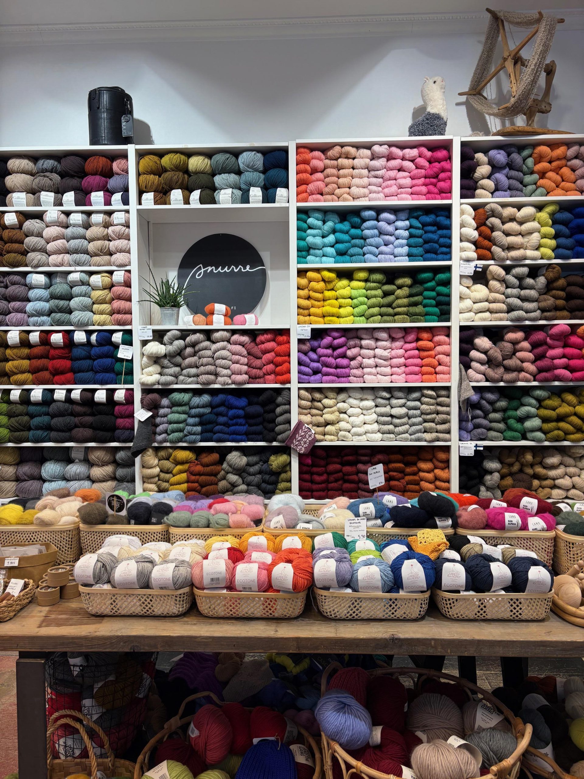 Colorful Yarn Shop Snurre in Kamppi.