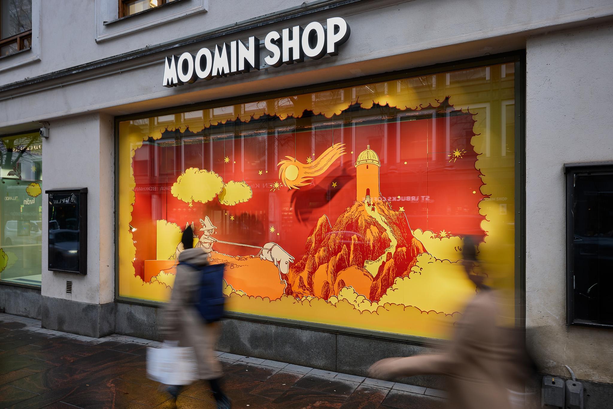 Moomin Shop Esplanadens skyltfönster