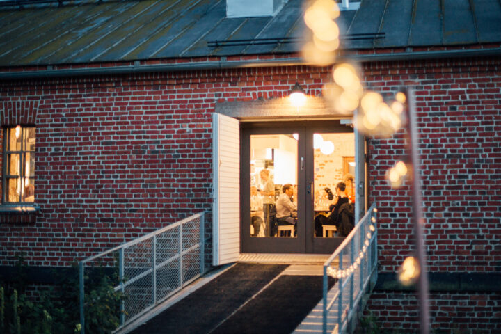Lonna island restaurant at night in Helsinki archipelago