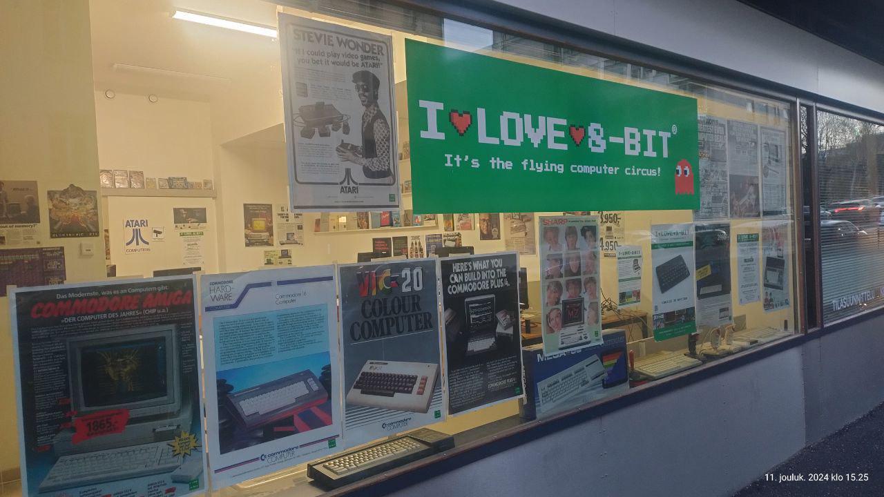 Kallio Computer Museum's frontside window.