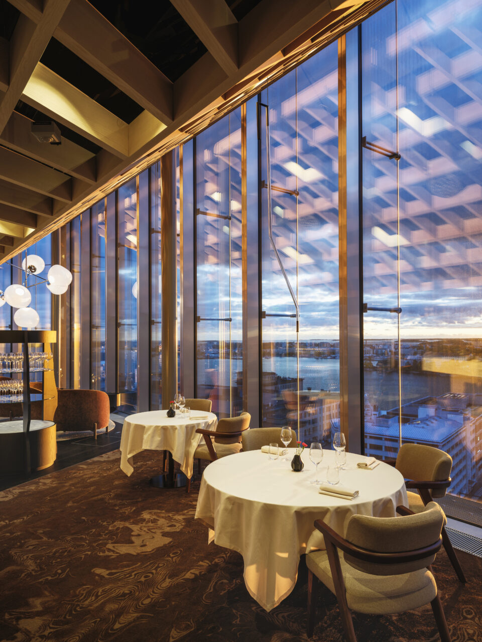 Michelin-star Restaurant Demo view from the restaurant looking over Ruoholahti 