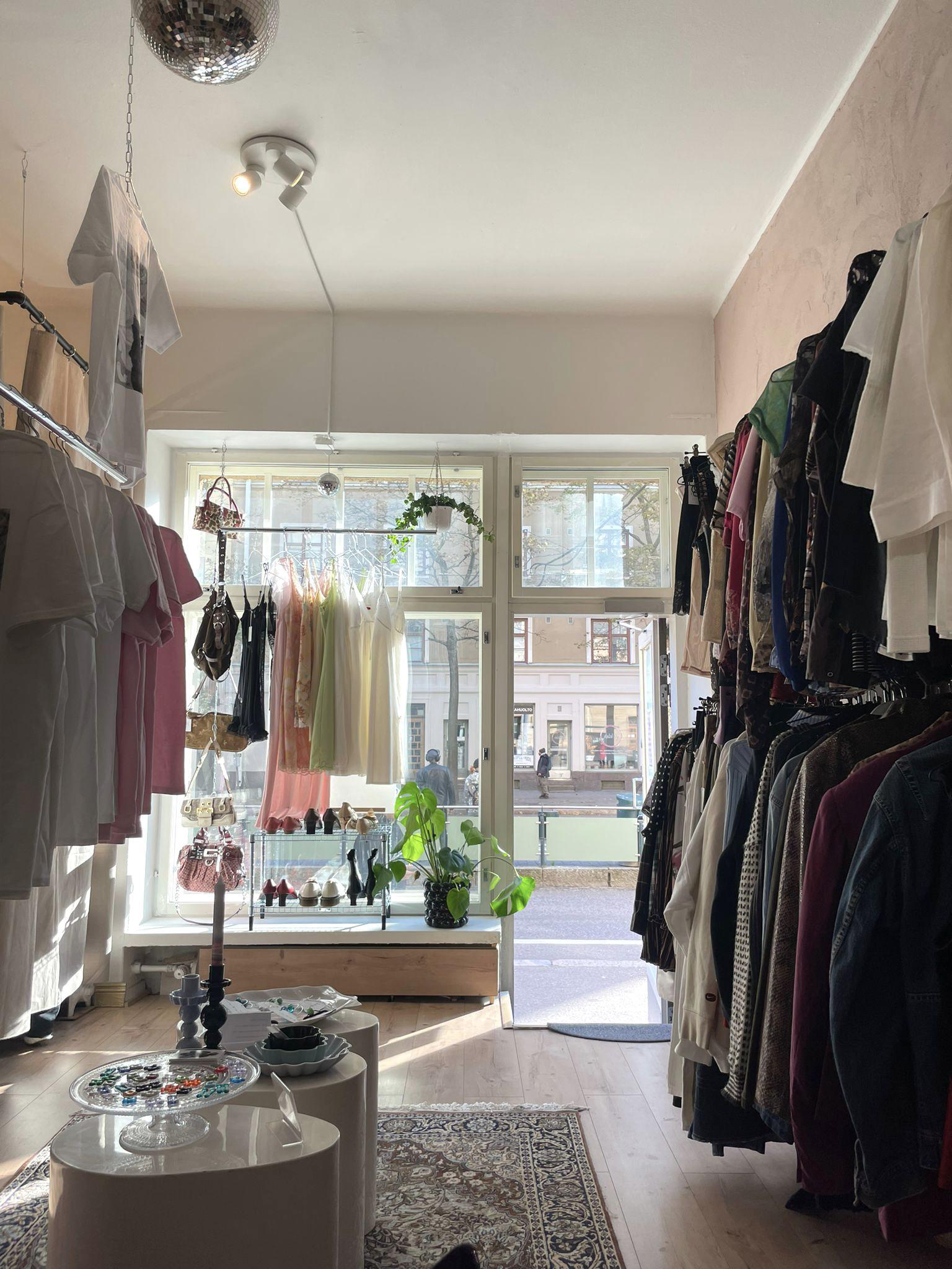 Walk-In Closet's interior, where the clothes and accessories are on display.