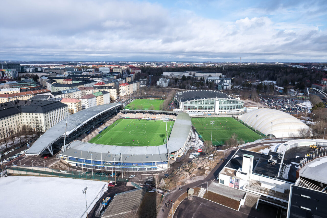Sports areas seen from Helsinki Olympic Stadium tower