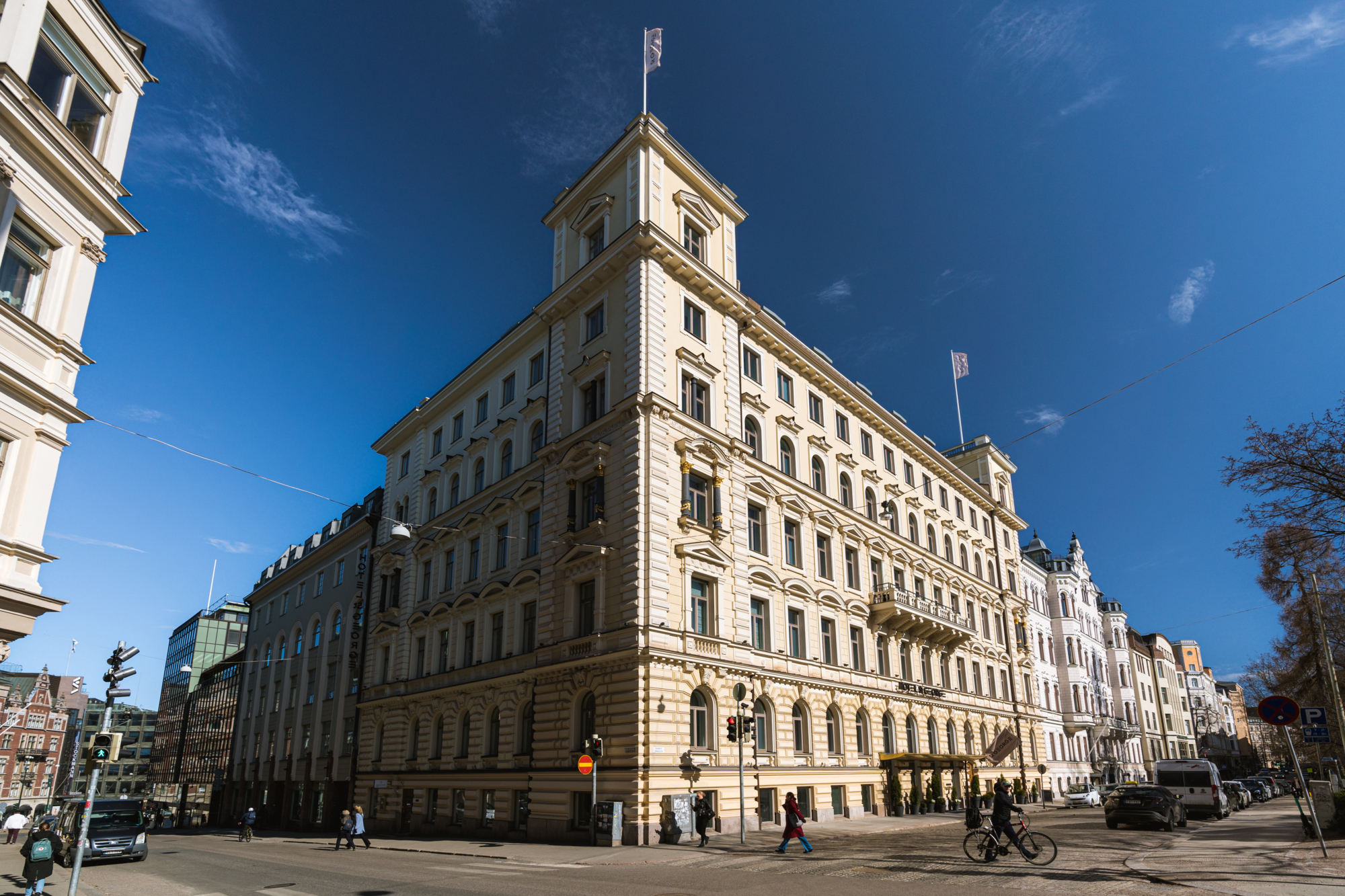 People walking around Hotel St. George
