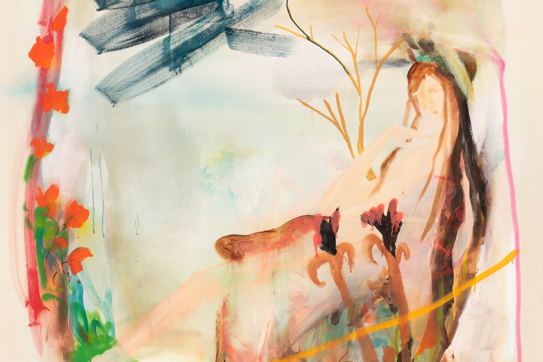 Teemu Mäenpää: The Apple, Adam (2025), akryyli kankaalle, 200 x 160 cm. Valokuva: Jussi Tiainen.