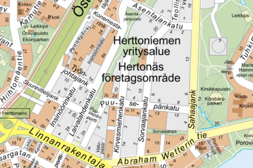 Asentajanpuiston karttaote