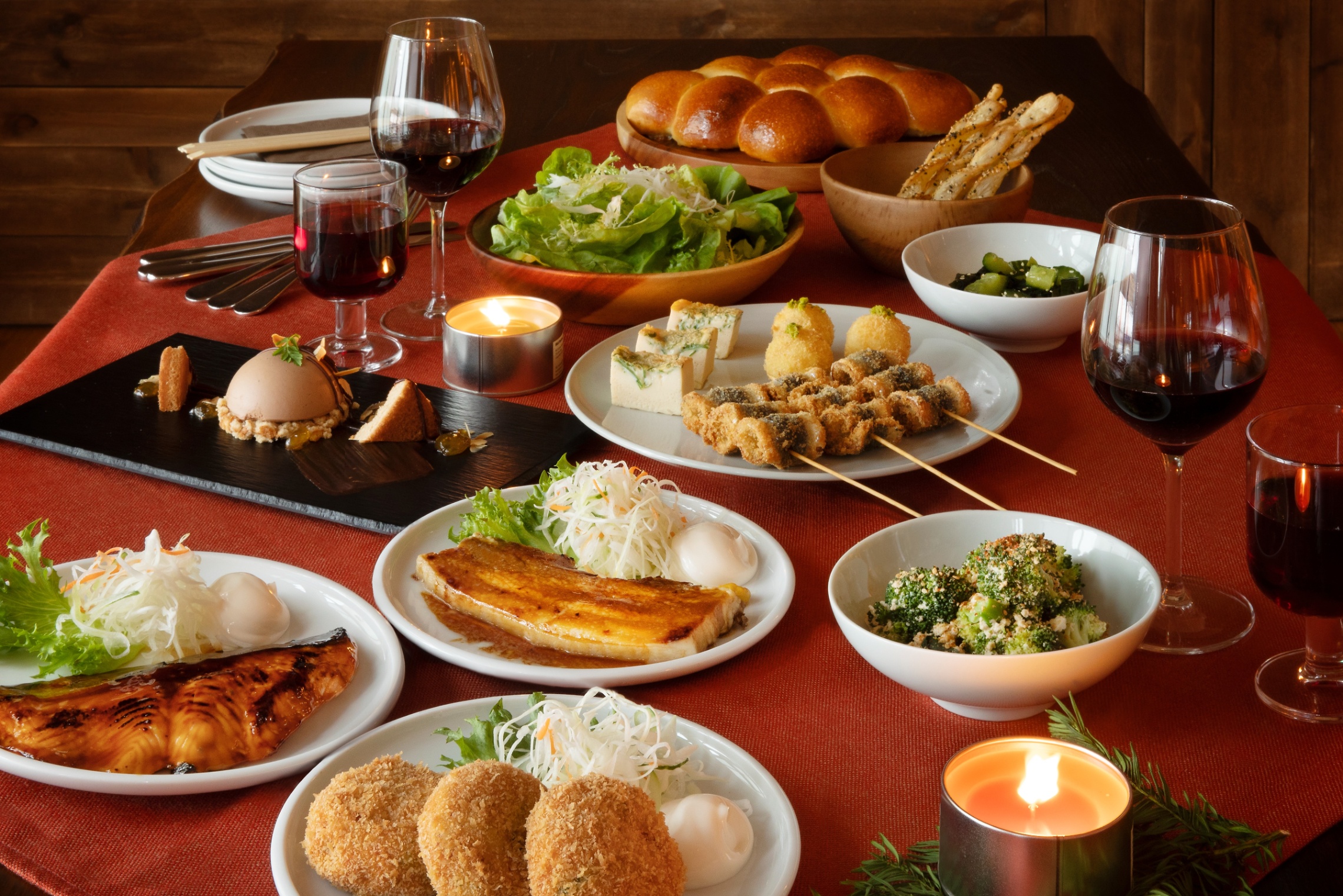 Christmas lunch table