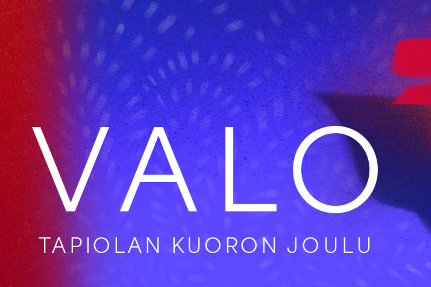 Sinipunainen kuva, jossa jouluinen kukka, valkoinen teksti