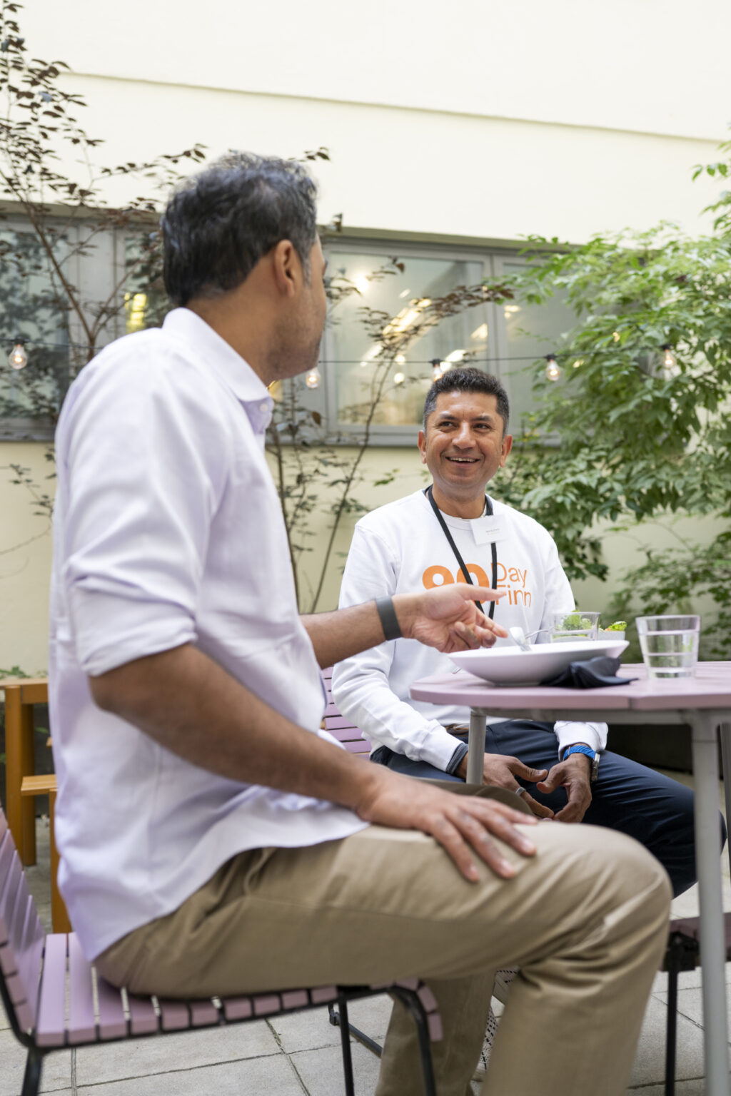 Business meeting on a terrace