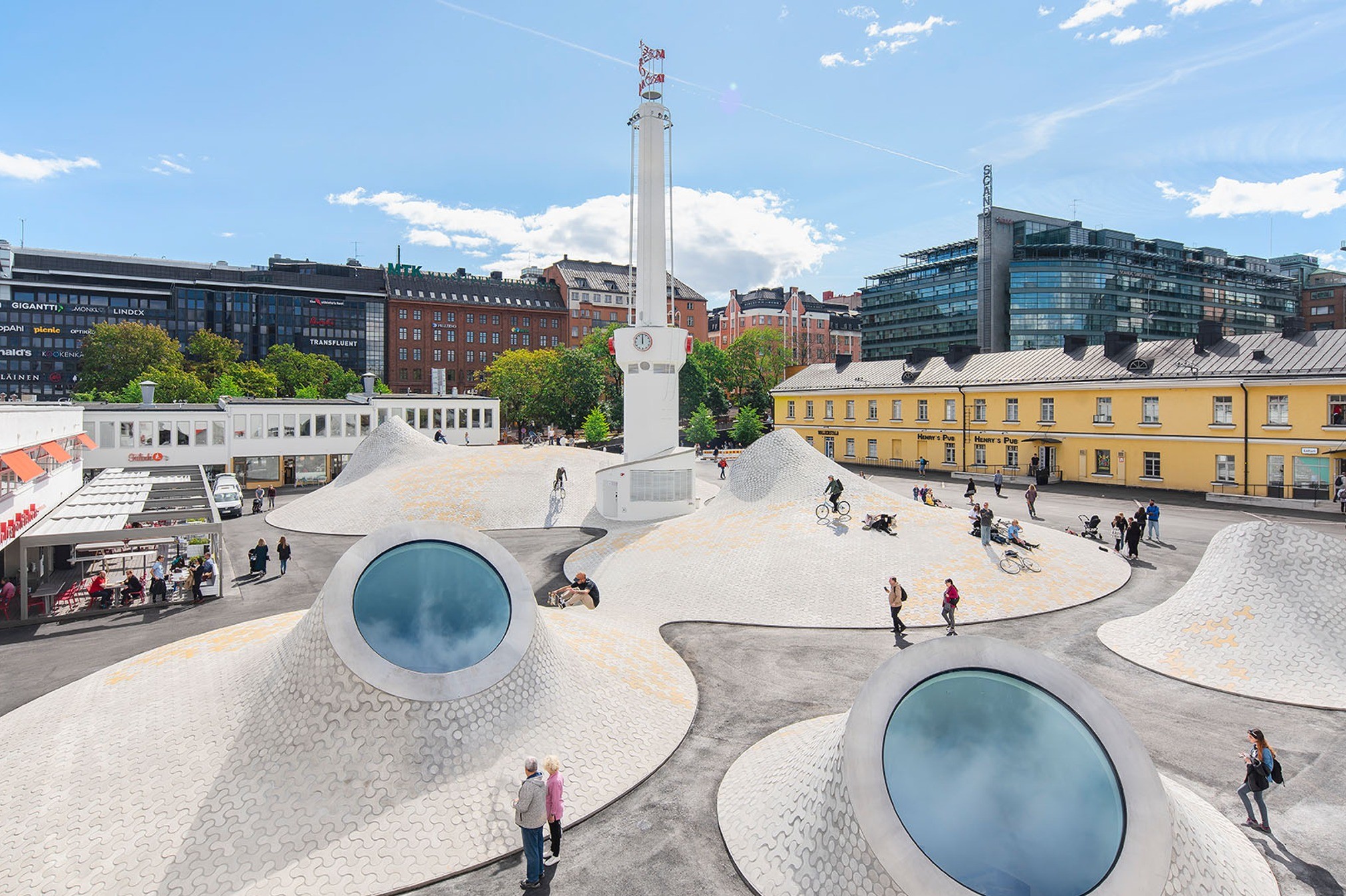 Amos Rexin aukio kuvattuna ylhäältä.