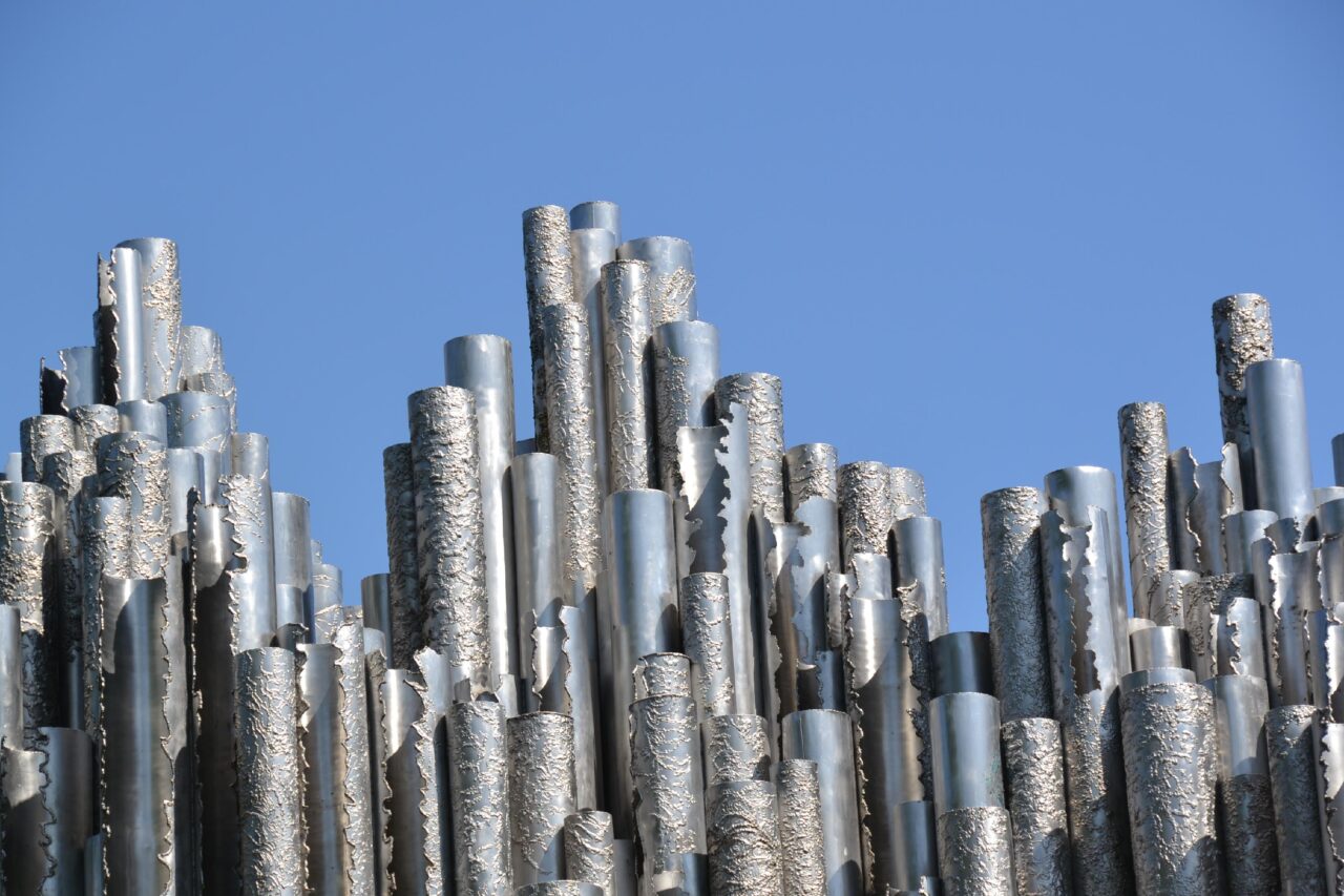 Close-up of the famous Sibelius monument in Töölö, Helsinki