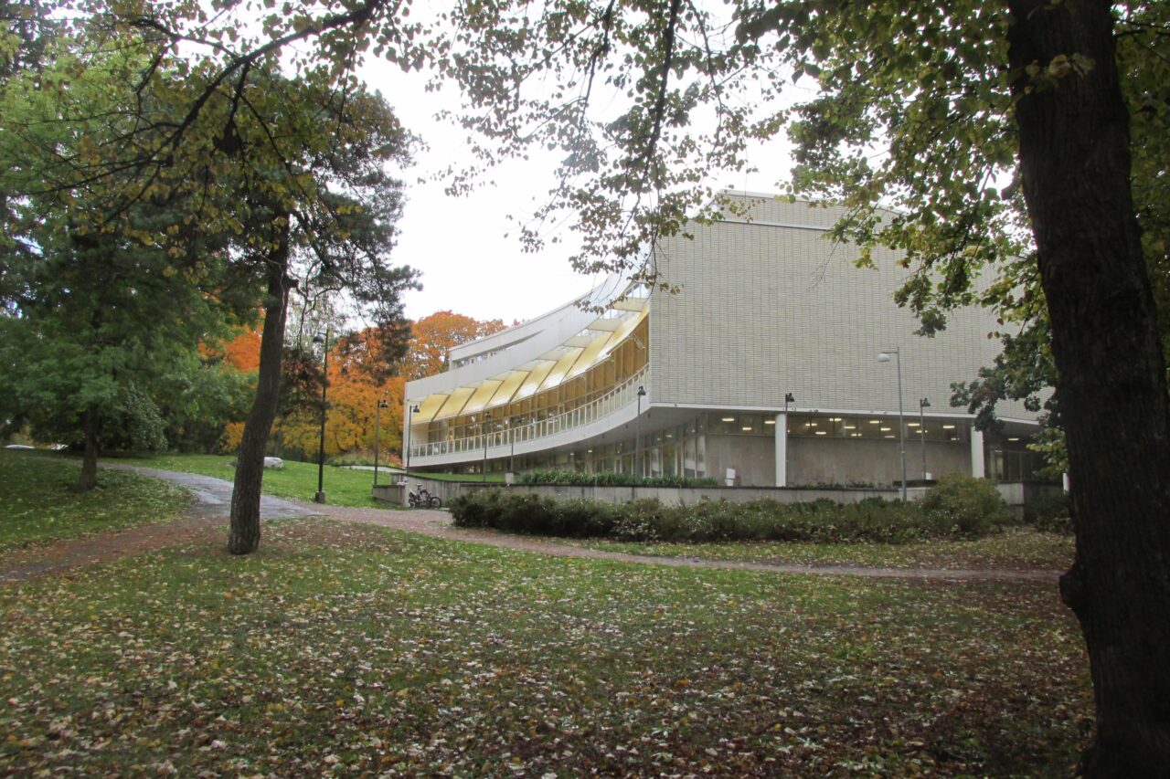 Töölö library in Helsinki in the autumn