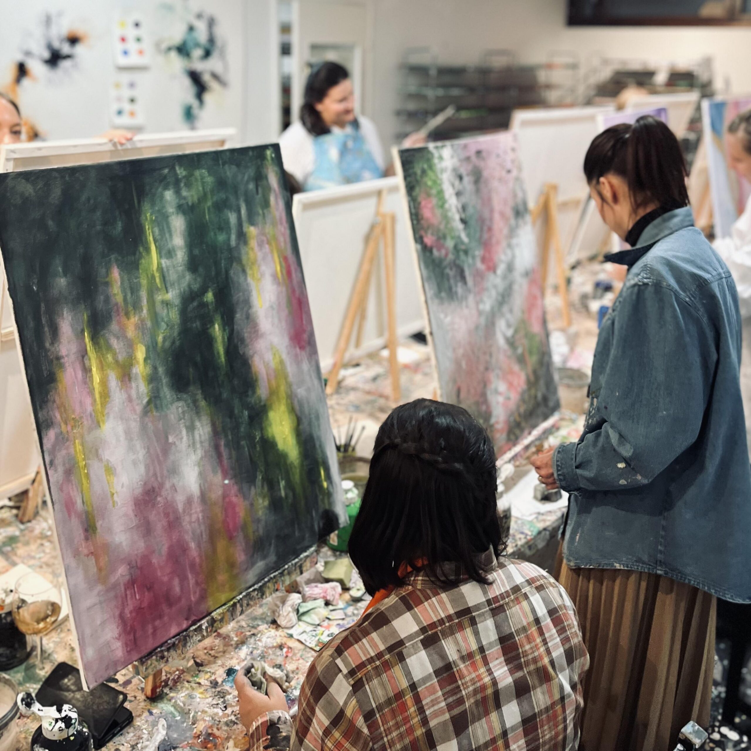 People are painting.