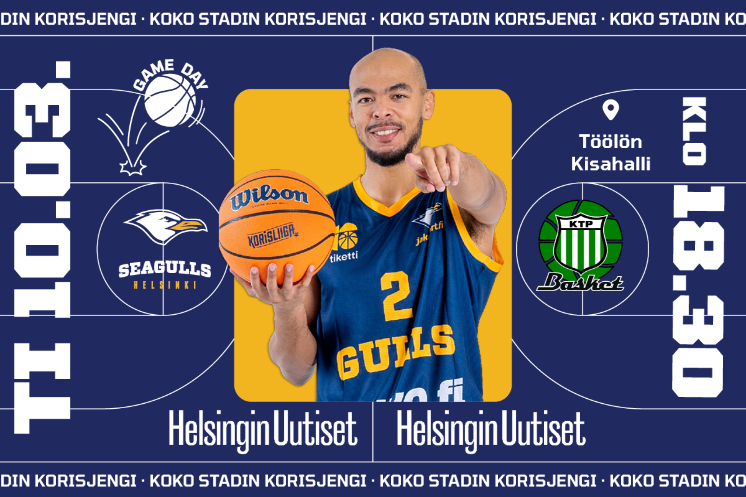 TI 10.03. Helsinki Seagulls vs KTP-Basket klo 18:30