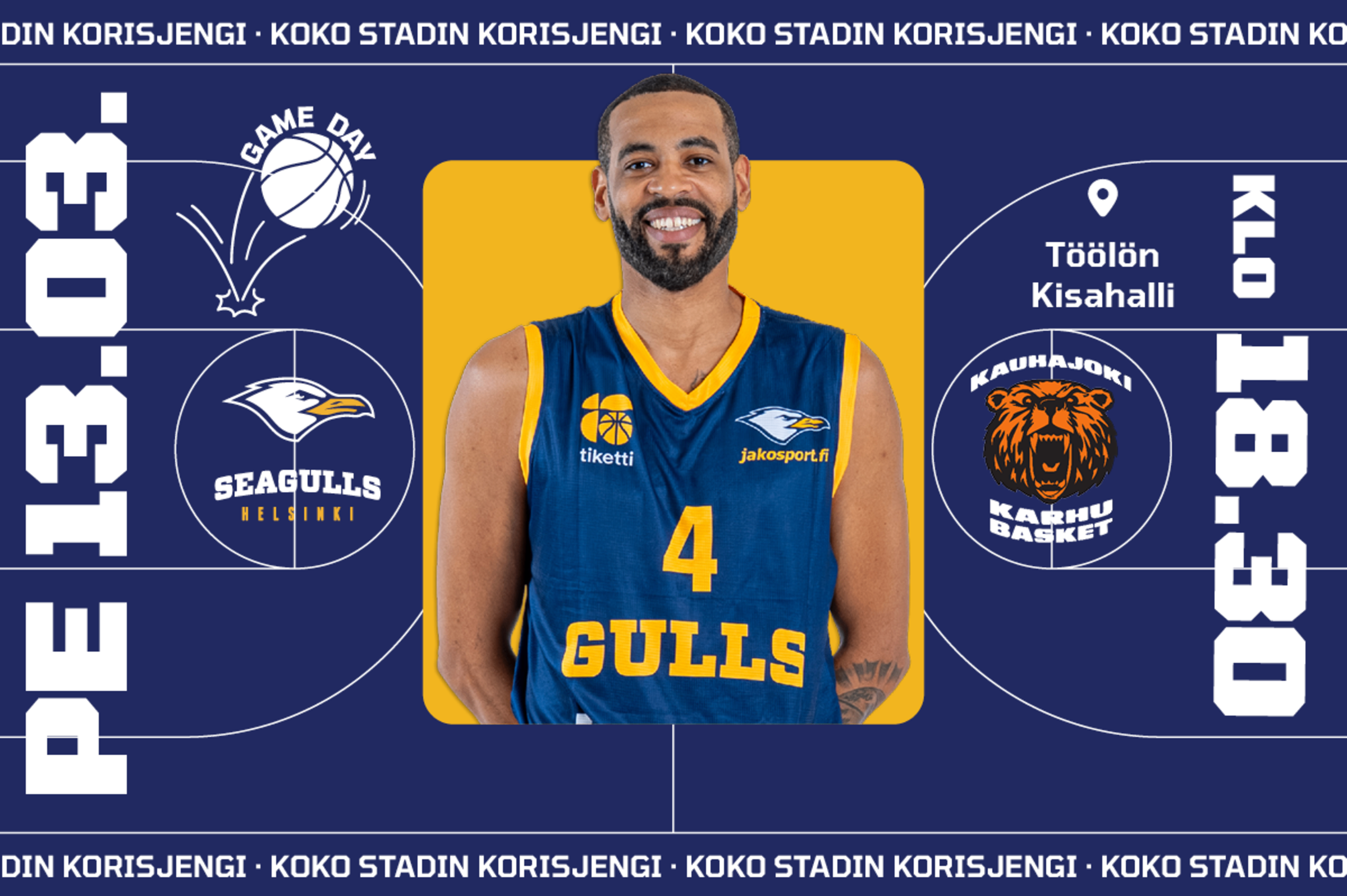 Helsinki Seagulls vs Karhubasket 13.3. pe klo 18.30