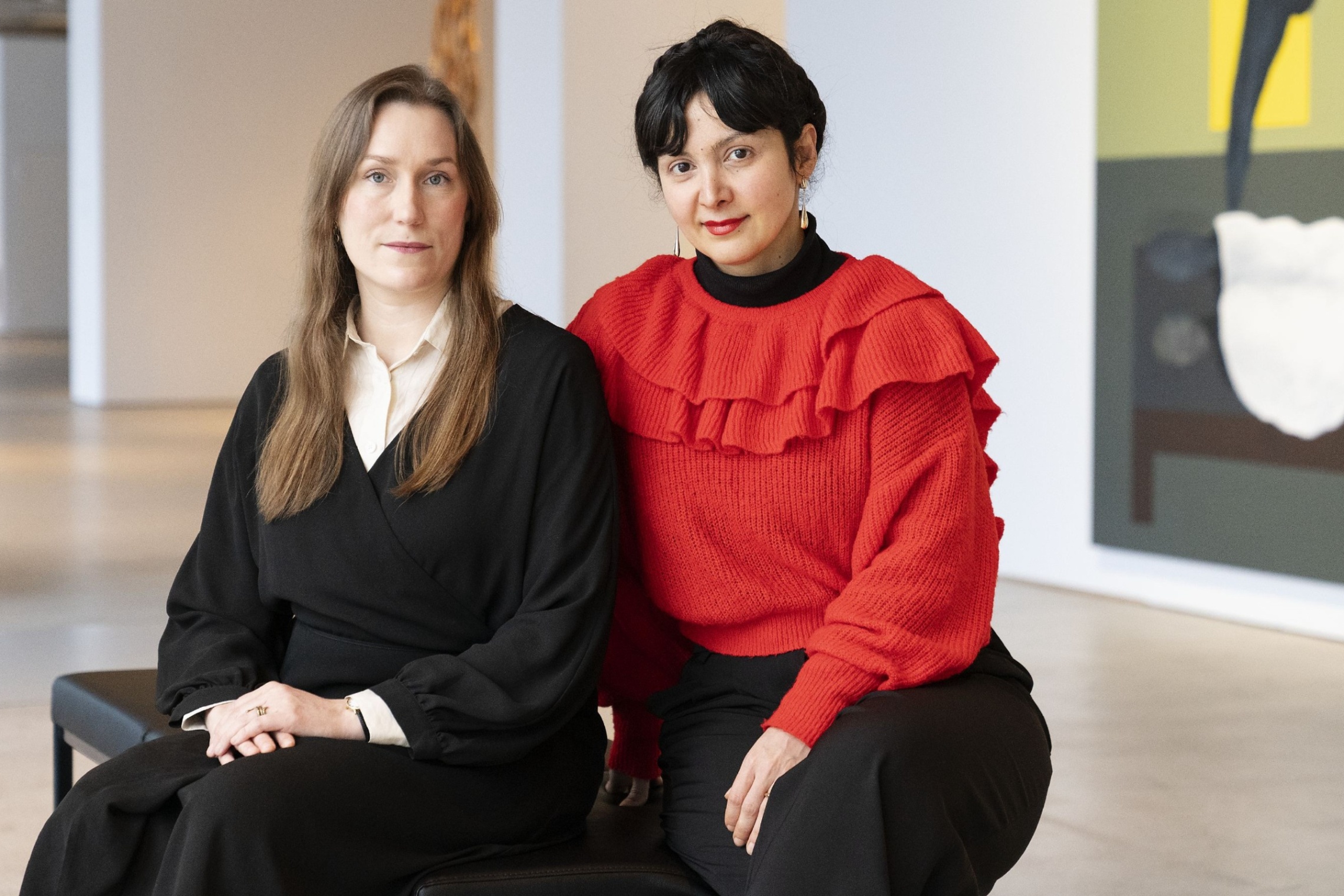 EMMA’s curator Laura Eweis and EMMA–Saastamoinen Curatorial Fellow Shohreh Shakoory