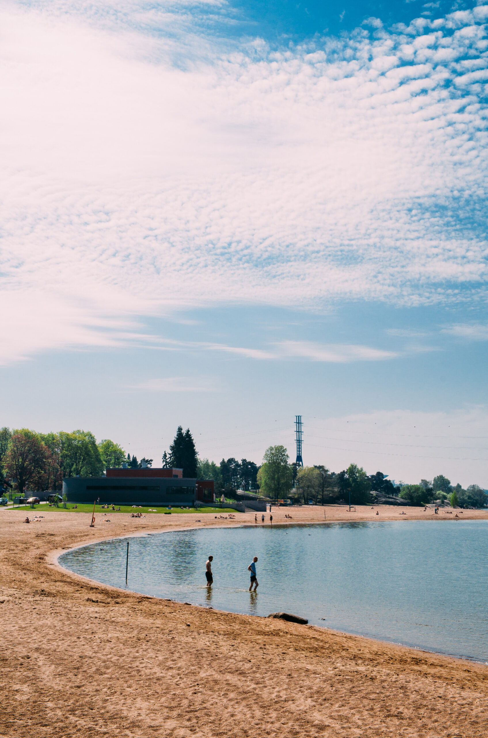 Sandy Hietaniemi Beach in Helsinki in the summer.