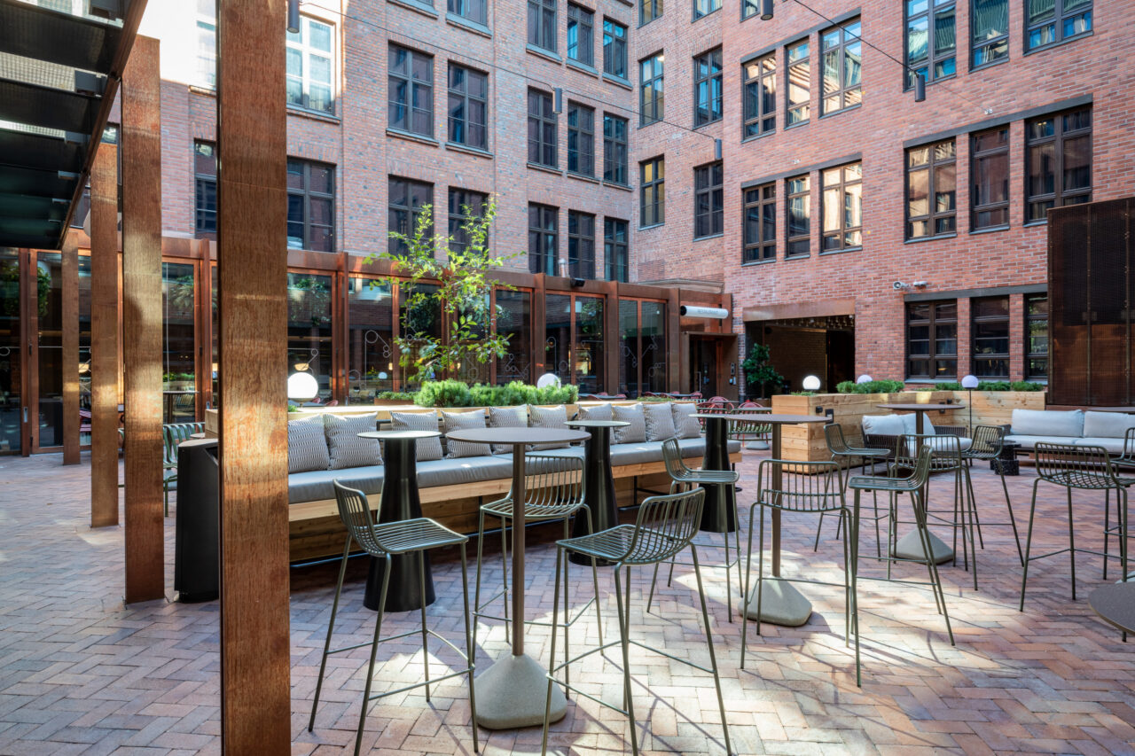 Scandic Helsinki Hub courtyard terrace